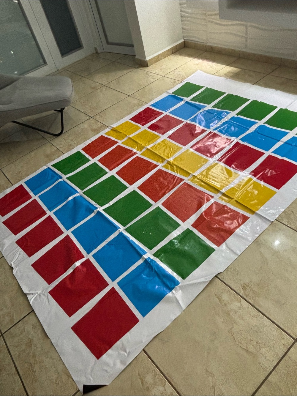 Large Colorful Game Mat - Red Blue Green Yellow Squares